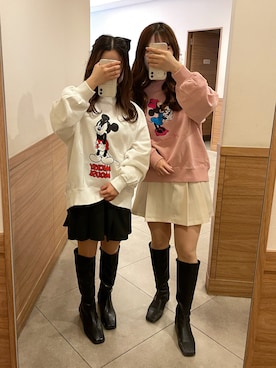 「シンフルコーデ」｜「アイテム（スウェット）」を使った、ゆうかさん（レディース・155cm）の冬コーディネート