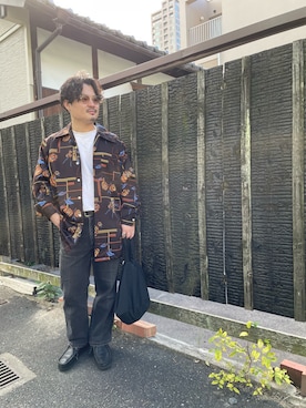 「Graphpaper（グラフペーパー）のアイテム（バッグ）」を使った、マーシーさん（メンズ・165cm）の秋コーディネート