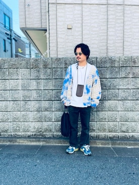 「Graphpaper（グラフペーパー）のアイテム（バッグ）」を使った、マーシーさん（メンズ・165cm）の春コーディネート