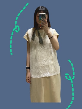 「niko and...（ニコアンド）のアイテム（チュニック）」を使った、hu88na さん（レディース・156cm）の夏コーディネート