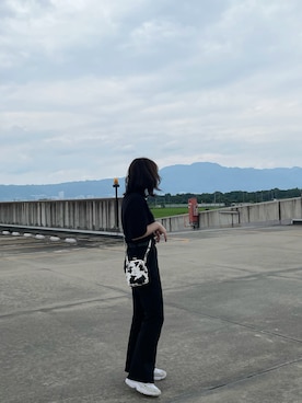 「韓国風コーデ」｜「アイテム（スラックス）」を使った、N.さん（レディース・154cm）の夏コーディネート