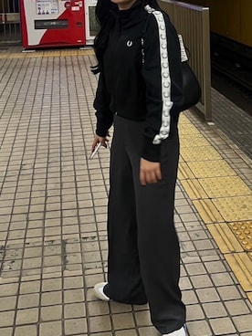 「FRED PERRY（フレッドペリー）のアイテム（ジャケット/アウター）」を使った、N.さん（レディース・154cm）の夏コーディネート