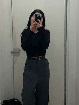 「classicalelf（クラシカルエルフ）のアイテム（スラックス）」を使った、N.さん（レディース・155cm）の冬コーディネート