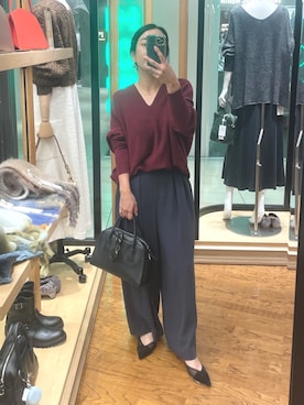 「アイテム（ボストンバッグ）」を使った、natsuさん（レディース・153cm・30代）の秋コーディネート