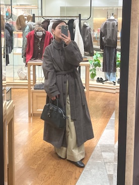 「アイテム（ステンカラーコート）」を使った、natsuさん（レディース・153cm）の秋コーディネート