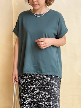 「RIVE DROITE（リヴドロワ）の《予約》【MAUA JEWELRY（マウアジュエリー）】ロングネックレス（ネックレス）」を使った、natsuさん（レディース・153cm）の夏コーディネート