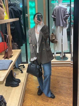 「アイテム（ボストンバッグ）」を使った、natsuさん（レディース・153cm）の秋コーディネート