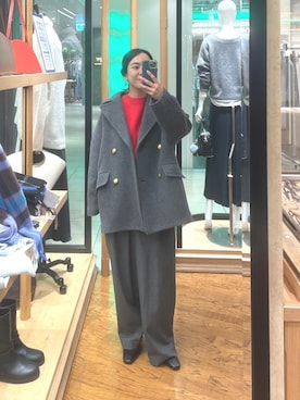 「アイテム（ピーコート）」を使った、natsuさん（レディース・153cm）の秋コーディネート