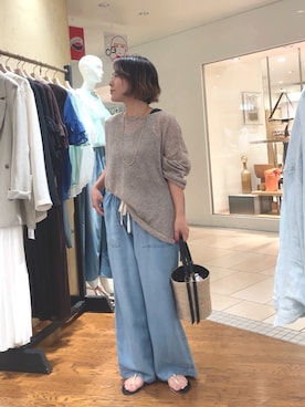 「アイテム（ニット/セーター）」を使った、natsuさん（レディース・153cm・30代）の夏コーディネート