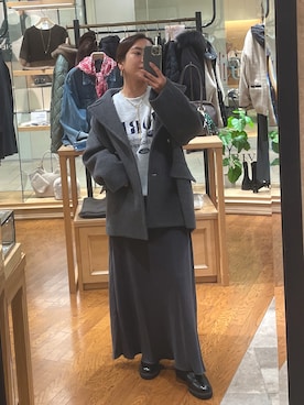 「アイテム（ピーコート）」を使った、natsuさん（レディース・153cm）の秋コーディネート