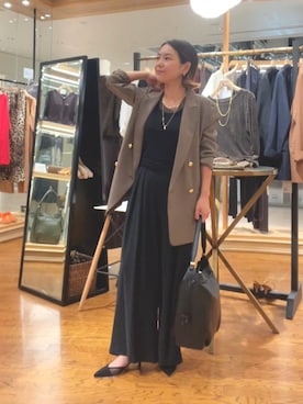 「アイテム（スラックス）」を使った、natsuさん（レディース・153cm・30代）の秋コーディネート