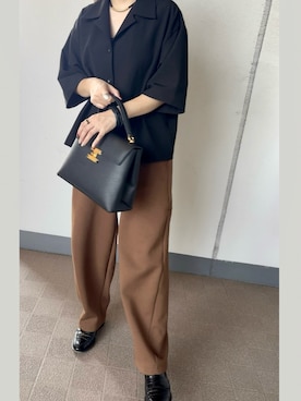 「アイテム（スウェットパンツ）」を使った、YUMIさん（レディース・151cm）の秋コーディネート
