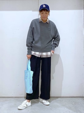 「ウエストゴム」｜「アイテム（帽子）」を使った、osumiさん（レディース・174cm）の秋コーディネート