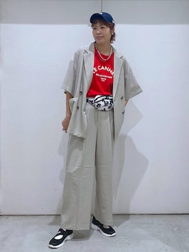 「GLOBAL WORK（グローバルワーク）のアイテム（テーラードジャケット）」を使った、osumiさん（レディース・174cm）の春コーディネート