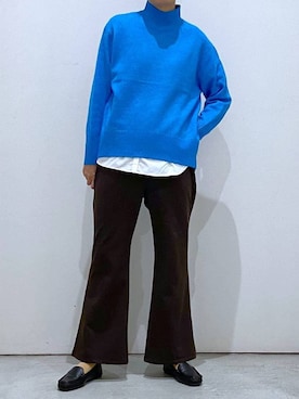 「アイテム（モカシン/デッキシューズ）」を使った、osumiさん（レディース・174cm・30代）の冬コーディネート