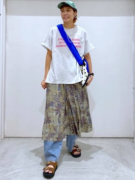 「ママコーデ」｜「アイテム（財布/小物）」を使った、osumiさん（レディース・174cm）の夏コーディネート