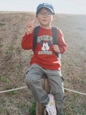 「アイテム（カーゴパンツ）」を使った、osumiさん（キッズ・121cm・30代）の秋コーディネート