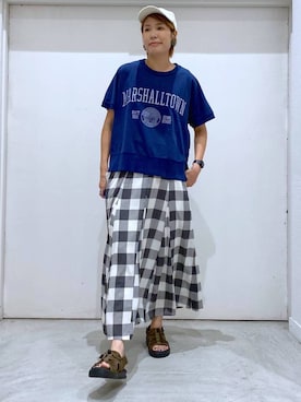 「GLOBAL WORK（グローバルワーク）のアイテム（帽子）」を使った、osumiさん（レディース・174cm）の夏コーディネート