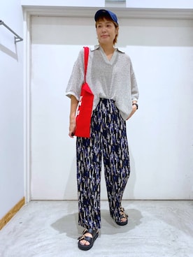「アイテム（ニット/セーター）」を使った、osumiさん（レディース・174cm・30代）の夏コーディネート