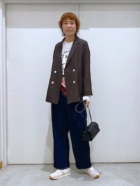 「アイテム（ショルダーバッグ）」を使った、osumiさん（レディース・174cm）の秋コーディネート