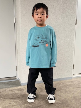 「アイテム（カーゴパンツ）」を使った、osumiさん（キッズ・108cm）の秋コーディネート