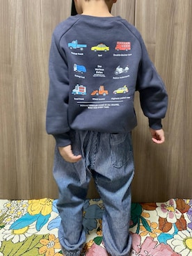 「おでかけ」｜「アイテム（スウェット）」を使った、osumiさん（キッズ・108cm）の冬コーディネート