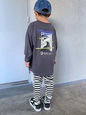 「アイテム（Tシャツ/カットソー）」を使った、osumiさん（キッズ・108cm・30代）の秋コーディネート