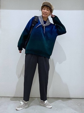 「GLOBAL WORK（グローバルワーク）のあったかウツクシルエットテーパードパンツ/575203（その他パンツ）」を使った、osumiさん（レディース・174cm）の秋コーディネート