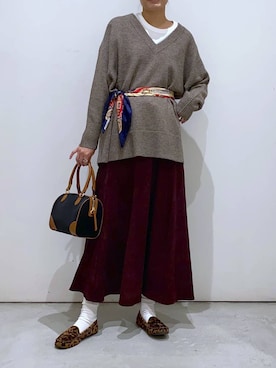 「ハグミーニット_GLOBALWORK」｜osumiさん（レディース・174cm）の冬コーディネート