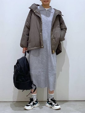 「アイテム（ダウンジャケット/コート）」を使った、osumiさん（レディース・174cm・30代）の秋コーディネート