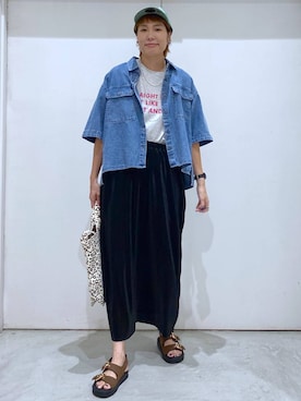 「アイテム（キャップ）」を使った、osumiさん（レディース・174cm）の夏コーディネート