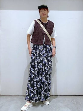 「GLOBAL WORK（グローバルワーク）のエアかるクッションベルトスニーカー/102313（Sneakers、ホワイト系）」を使った、osumiさん（レディース・174cm）の春コーディネート