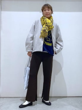 「アイテム（ノーカラーコート）」を使った、osumiさん（レディース・174cm）の秋コーディネート