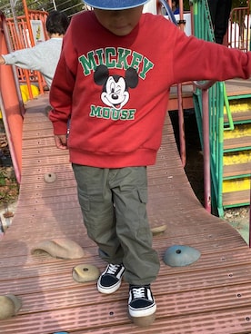 「アイテム（カーゴパンツ）」を使った、osumiさん（キッズ・108cm・30代）の秋コーディネート