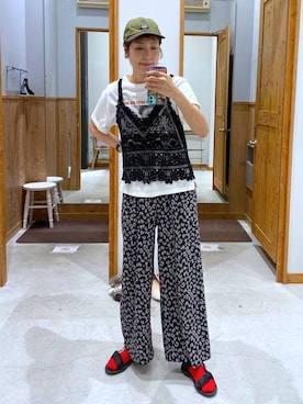 「GLOBAL WORK（グローバルワーク）のアイテム（パンツ）」を使った、osumiさん（レディース・174cm）の夏コーディネート