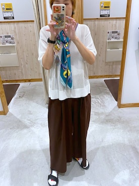 「アイテム（財布/小物、グリーン系）」を使った、osumiさん（レディース・174cm）の夏コーディネート