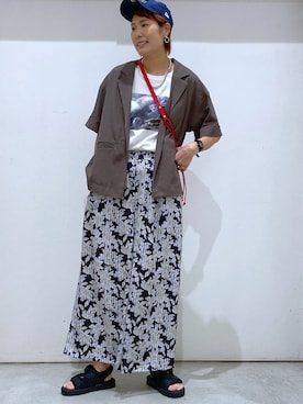 「GLOBAL WORK（グローバルワーク）のアイテム（ジャケット/アウター）」を使った、osumiさん（レディース・174cm）の夏コーディネート