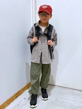 「GLOBAL WORK（グローバルワーク）のアイテム（帽子）」を使った、osumiさん（キッズ・125cm）の秋コーディネート