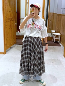 「アイテム（スカート）」を使った、osumiさん（レディース・174cm）の秋コーディネート