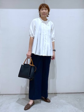 「GLOBAL WORK（グローバルワーク）のらくっション踏めるバブーシュ/136007（Other Shoes、ブラウン系）」を使った、osumiさん（レディース・174cm）の春コーディネート