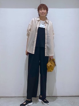 「GLOBAL WORK（グローバルワーク）のエアかるクッションベルトスニーカー/102313（スニーカー、ブラック系）」を使った、osumiさん（レディース・174cm）の春コーディネート