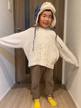 「アイテム（ニット/セーター）」を使った、osumiさん（キッズ・108cm）の冬コーディネート
