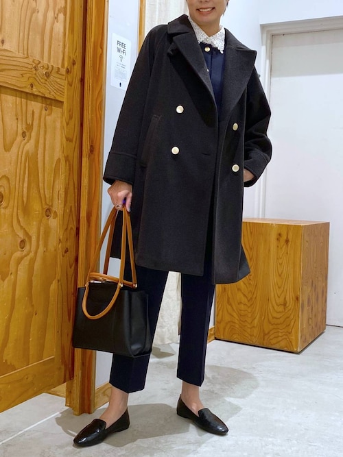 セール】軽やかストレッチ襟2WAYコート/499666（チェスターコート