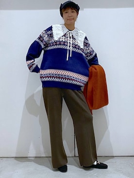 「ハグミーニット_GLOBALWORK」｜osumiさん（レディース・174cm）の秋コーディネート