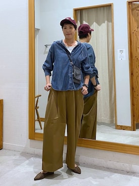 「GLOBAL WORK（グローバルワーク）のアイテム（帽子）」を使った、osumiさん（レディース・174cm）の夏コーディネート