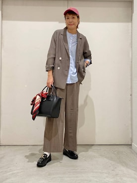 「アイテム（バンダナ/スカーフ）」を使った、osumiさん（レディース・174cm・30代）の秋コーディネート