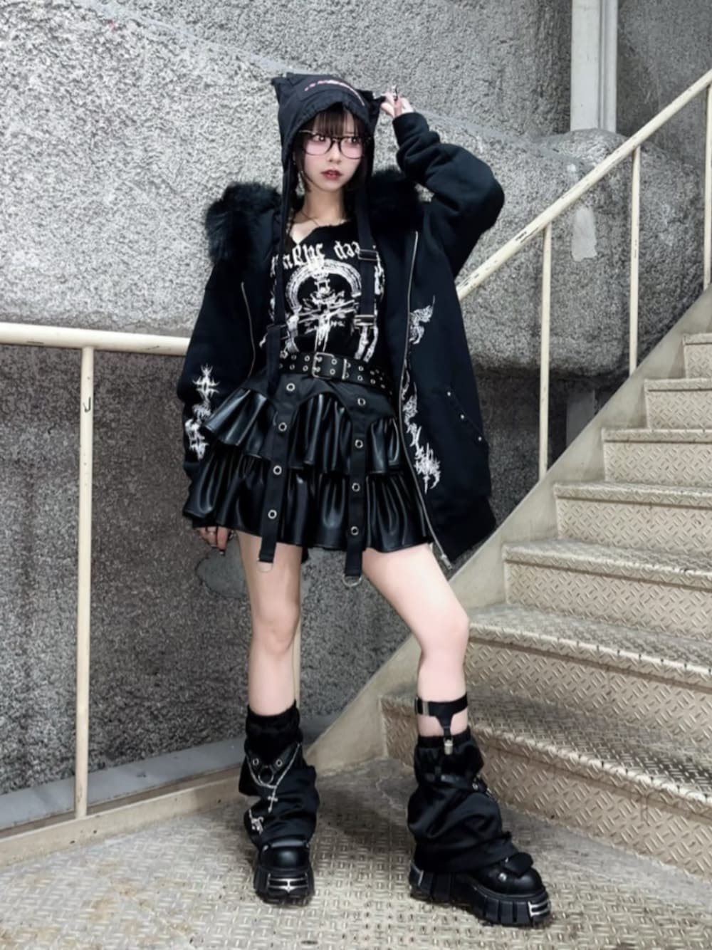 レッグウェア kanon Amilige（アミリージュ）の「AL刺繍ジャージレッグカバー（レッグ