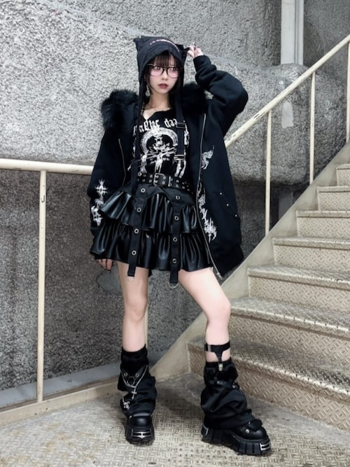 ハトメベルト付きPUフレアスカート（スカート）｜Amilige