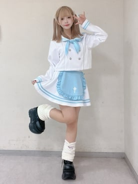 「アイテム（セットアップ、ホワイト系）」を使った、Amilige_officialさん（レディース・148cm）の冬コーディネート