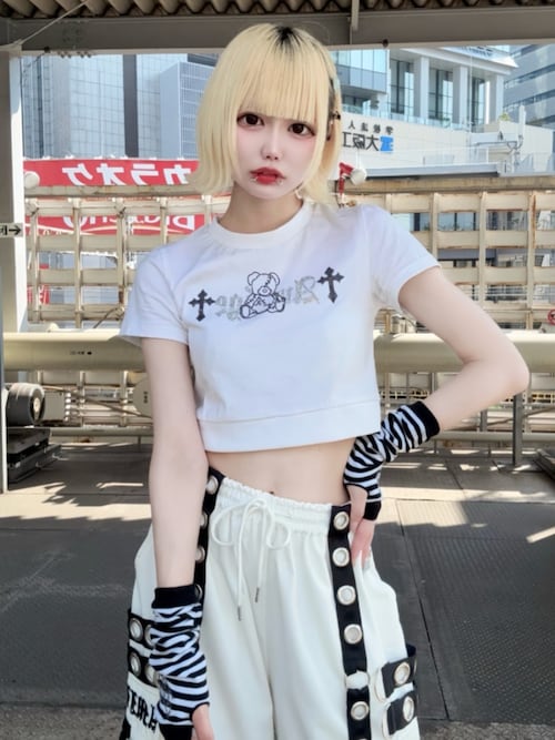 DARK ANGEL BEARラインストーンチビTシャツ（Tシャツ/カットソー